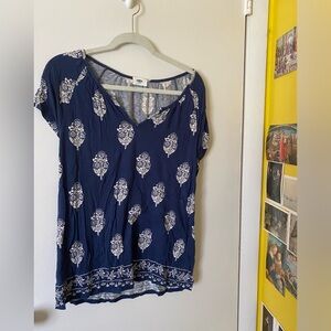 Old Navy Floral Print Tunic T-Shirt Blouse